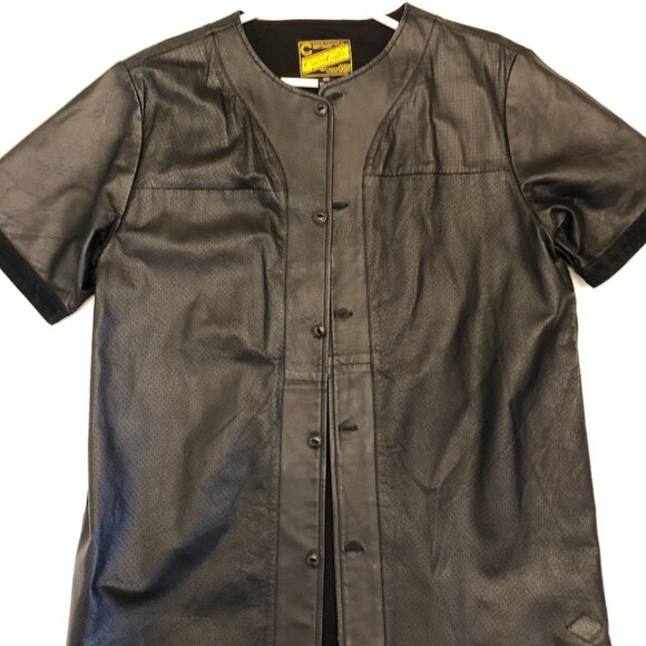 Genuine Leather Baseball Jersey - Picture 1 of 2